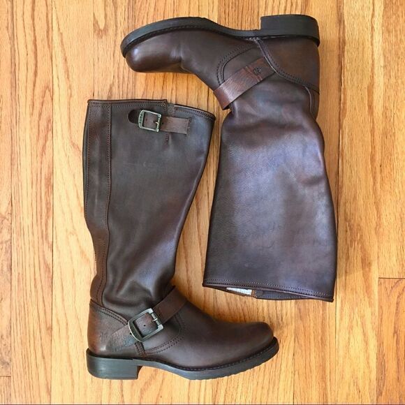 FRYE Veronica Tall Brown Leather Slouch Boots | Size 6.5 - Picture 2 of 15
